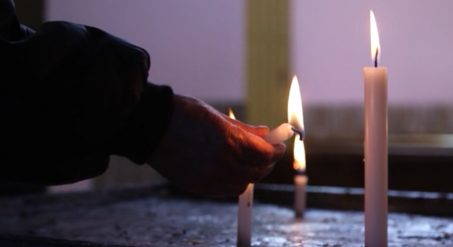 Candle lighting. Candle lighting.